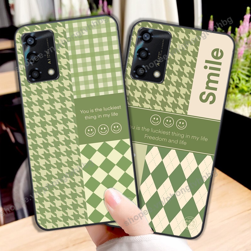 Ốp lưng Oppo A54 / A74 / A94 / A95 trái tim gấu thể thao , smile mặt cười cực cute