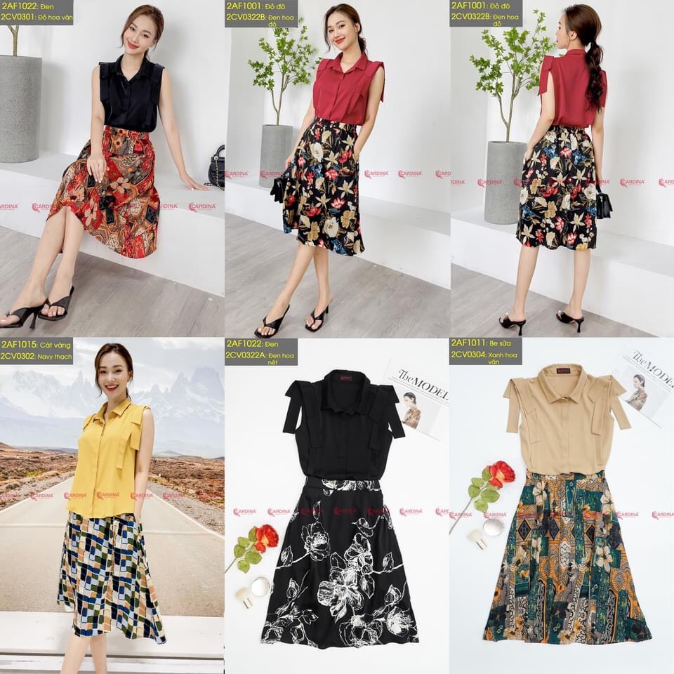 Áo sơ mi nữ CARDINA chất lụa Mango cao cấp sát nách nơ vai cổ đức form suông che khuyết điểm 2AF10 (không kèm chân váy)