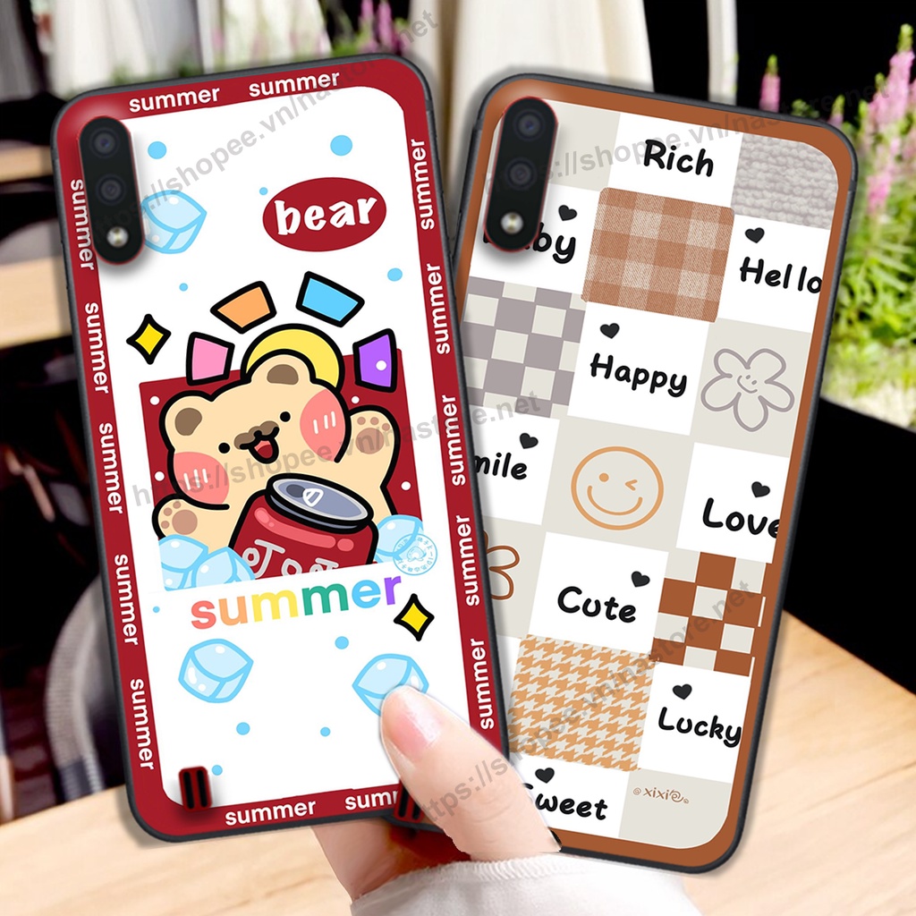 Ốp lưng Samsung A01 / A02 / A10 / M10 trái tim mặt cười, gấu cute thể thao cá tính