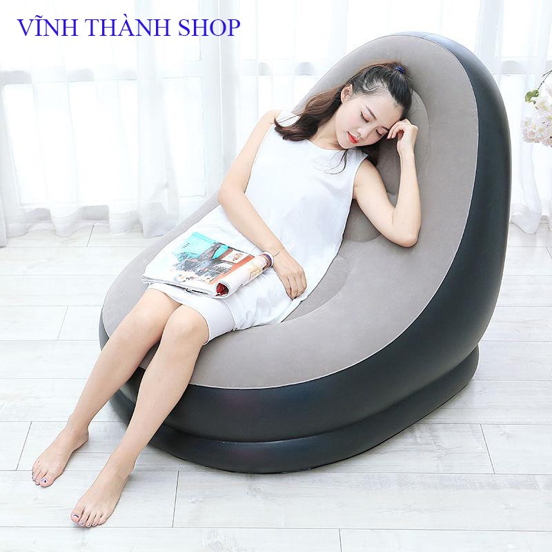 [ Chọn Mã ] Ghế Hơi Tựa Lưng, Sofa Hơi Cao Cấp Nằm Thư Giãn Đọc Sách Tải Trọng 180kg