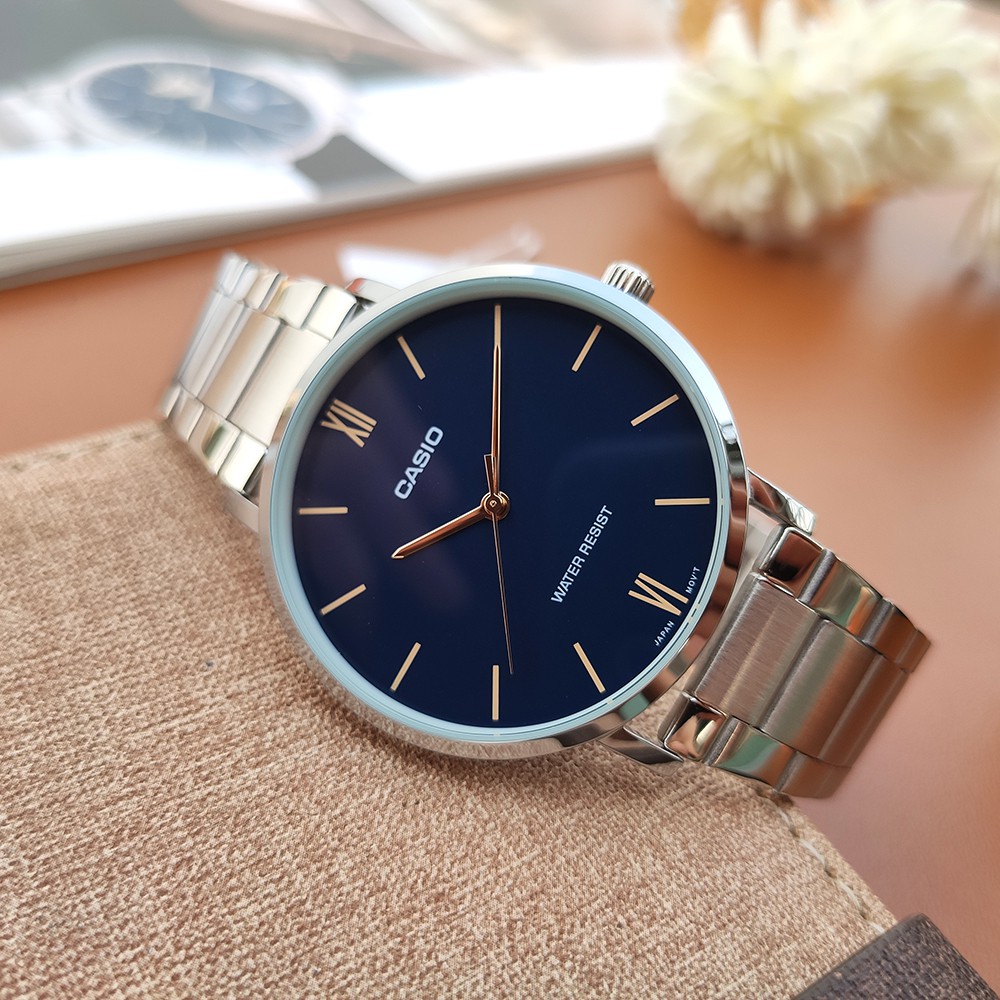 Đồng hồ Casio nam MTP-VT01D-2BUDF dây da chính hãng