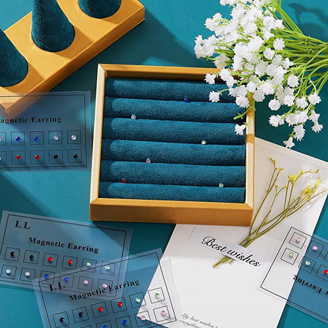 Set 12 Khuyên Kẹp Mũi / Môi / Tai / Mũi Nam Châm Đính Đá Pha Lê Nhiều Màu Chất Lượng Cao