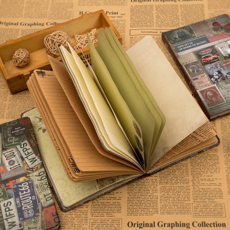 Sổ tay A5 cổ điển vintage làm sổ bullet journal retro K01 Taro Stationery