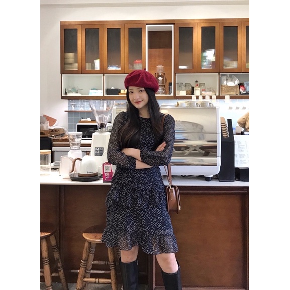 Jennie Dress - Desing by Momizi Váy voan chấm bi đen Momizi, chất voan tơ mềm mại. | BigBuy360 - bigbuy360.vn