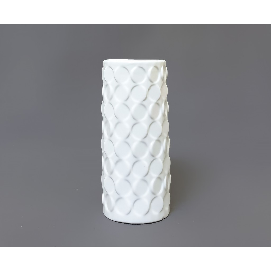 Lọ hoa sứ trắng Bát Tràng cao 25cm