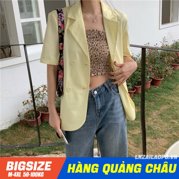 Áo vest blazer ⚡️𝐁𝐈𝐆𝐒𝐈𝐙𝐄⚡️ Áo kiểu nữ tay ngắn mỏng mùa hè Phong cách Hàn Quốc Thời Trang sang chảnh cá tính xinh đẹp quảng châu cao cấp | BigBuy360 - bigbuy360.vn