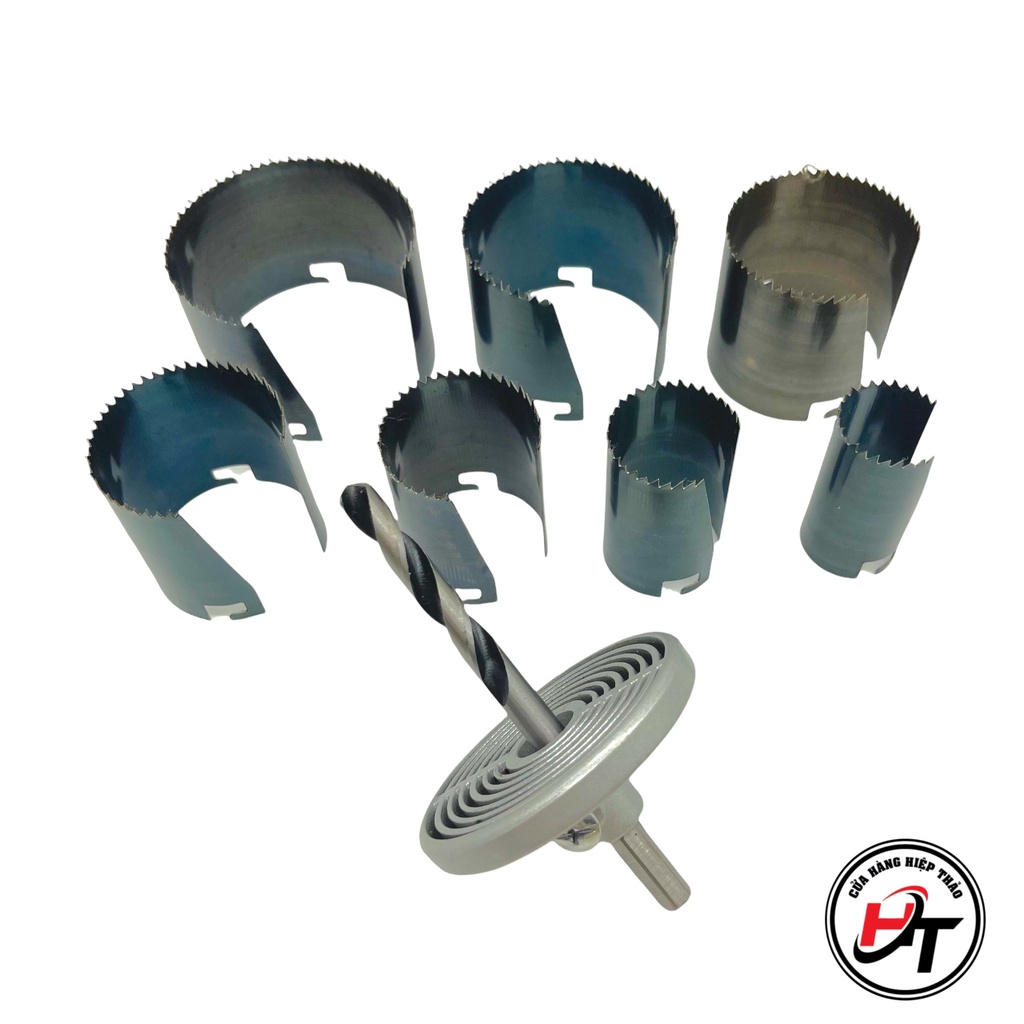 Bộ mũi khoét gỗ lỗ tròn khoan khoét thạch cao nhựa TTP 7 cỡ BMKG-TTP