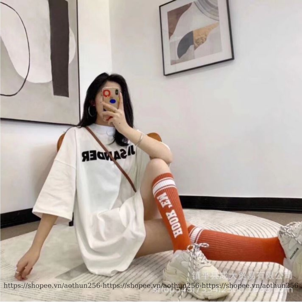 Áo Thun JILSANDER nam nữ unisex tay lỡ form rộng màu trắng basic phong cách ulzzang