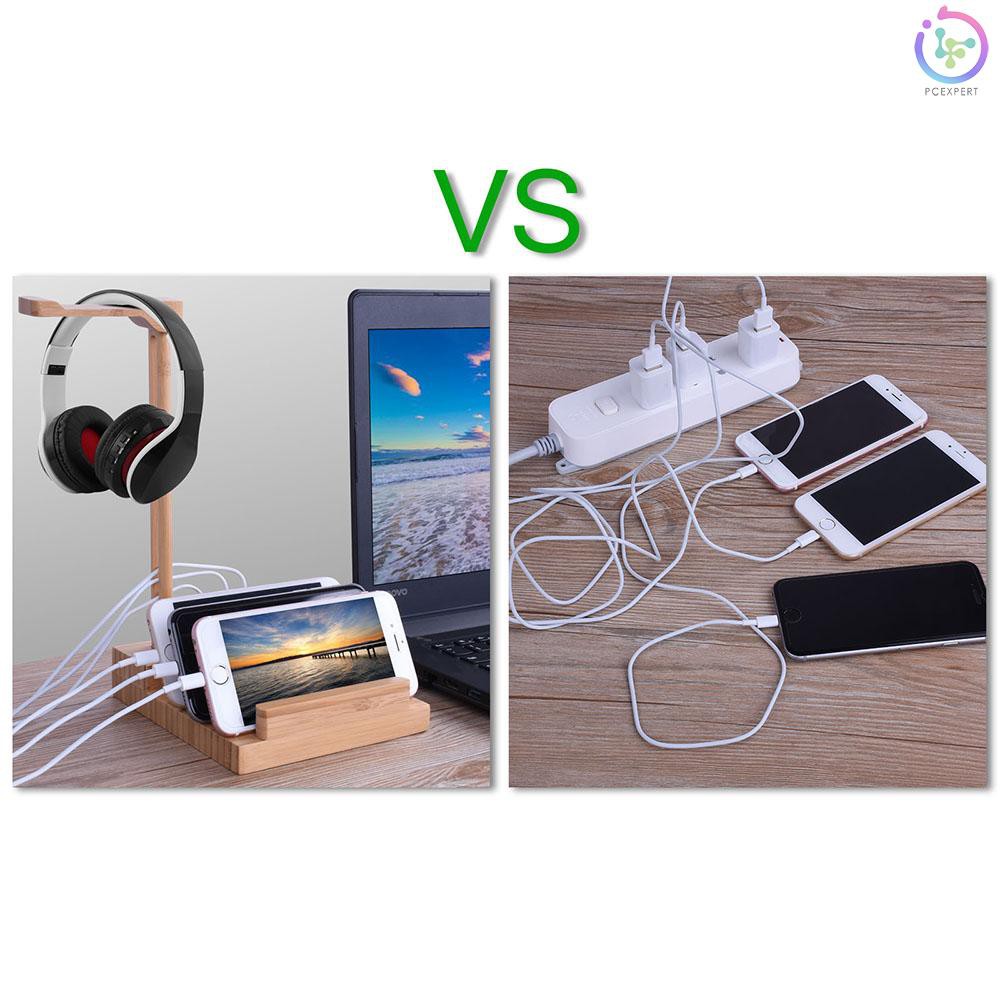 PCER♥Wooden Headphone Stand Universal Charging Earphone Hanger Holder