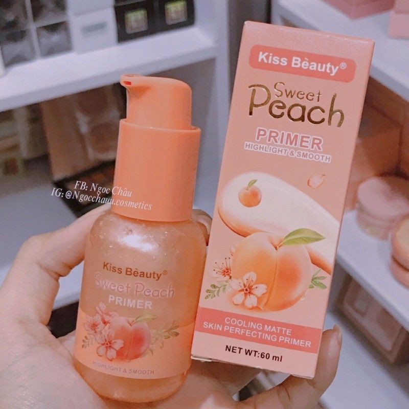 ( Chính hãng) Kem lót nhũ bóng mùi đào kiss beauty 60ml | BigBuy360 - bigbuy360.vn