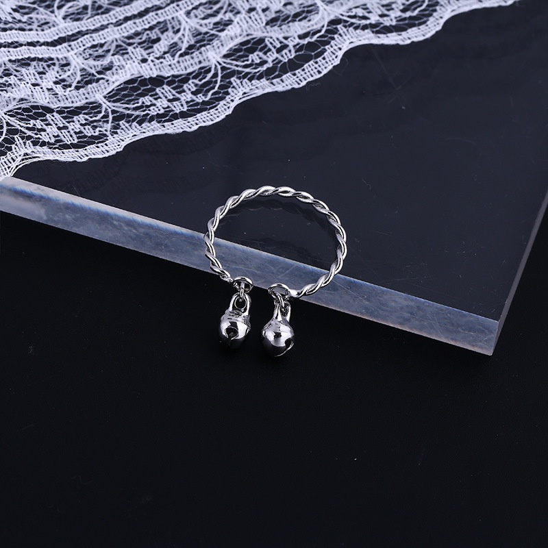 Nhẫn hở mạ bạc 925 thiết kế bện cá tính có thể điều chỉnh cho nữ