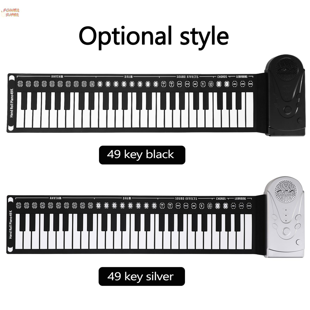 49 Keys Roll Up Piano Soft Piano Flexible Silicone Foldable Electronic Keyboard Piano for Children Student Musical Instrument