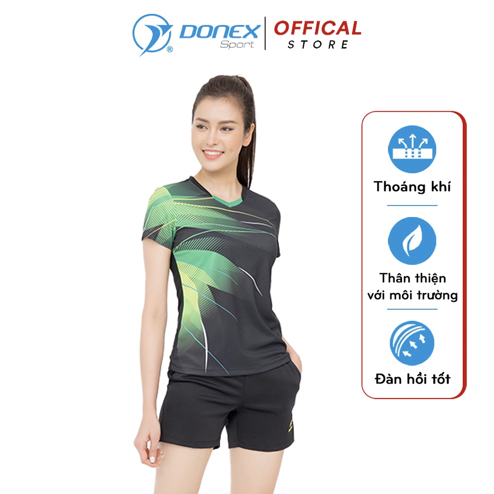 Áo Thể Thao Nữ DONEX AC-3693 Thoáng Khí, Không Bám Bụi, Nhiều Màu in chuyển nhiệt Đẹp From Regular
