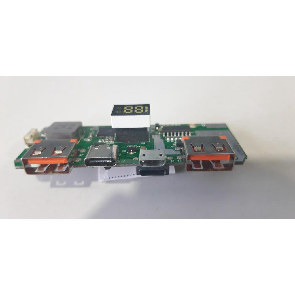 Mạch sạc pin 18650 hỗ trợ sạc nhanh QC3.0 +PD 3 đầu vào typec micro usb