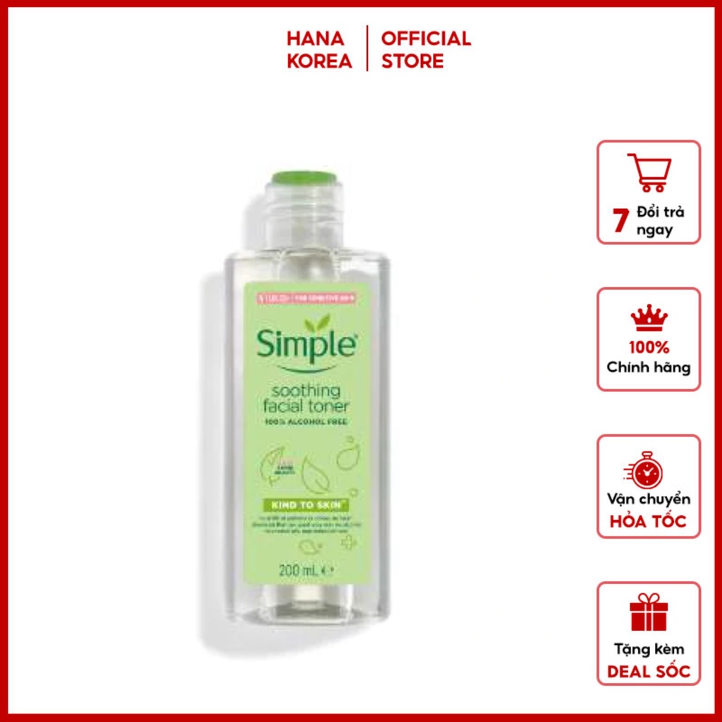 NƯỚC HOA HỒNG Simple Kind To Skin Soothing Facial Toner 200ml