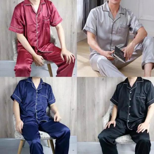 Áo Choàng Ngủ Vải Cotton Satin Màu Xám Size Xxl Cho Nam