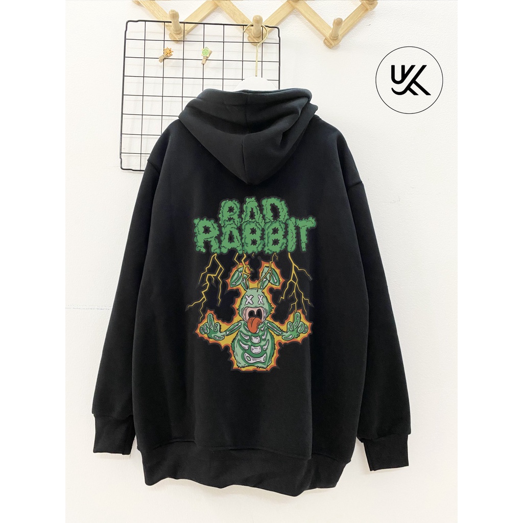 Áo Nỉ HOODIE BAD RABBIT dây kéo, Form Rộng Ulzzang Unisex , hoodie nỉ bông cao cấp, nam nữ. kkimshop