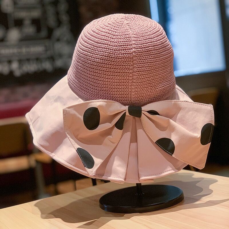 MŨ CHỐNG NẮNG VÀNH CỰC LỚN HỌA TIẾT CHẤM BI