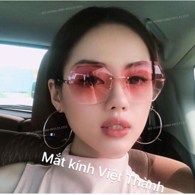 Kính hồng gọng khoăn - kính C1 đẹp sang ( tặng hộp )