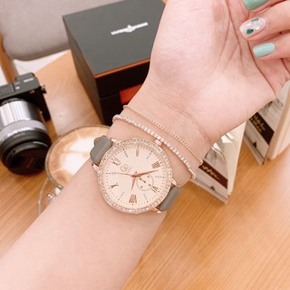 Đồng hồ Guou nữ dây da viền đính đá kiểu dáng trẻ trung