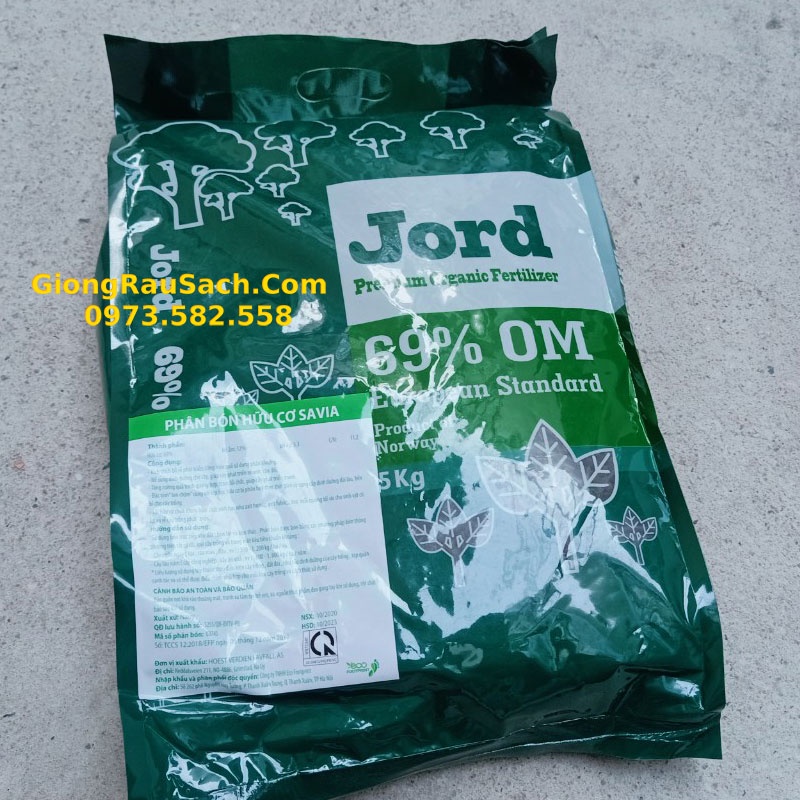 Phân bón hữu Cơ Nauy Savia Jord 5kg Phân cá hồi Bổ Sung Dinh Dưỡng Cho Cây Trồng, Kích thích rễ phát triển