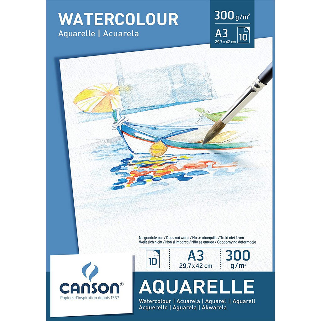 [ TÂM TÂM ]-Sổ vẽ màu nước Aquarelle, Montval, Canson Pháp, Giấy vẽ màu nước-