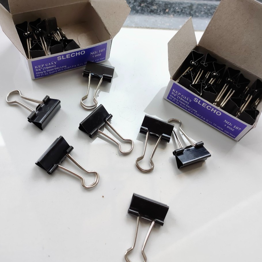 Kẹp Bướm SLECHO Nhiều Kích Thước 15mm/19mm/25mm/32mm - Hộp 12 Cái