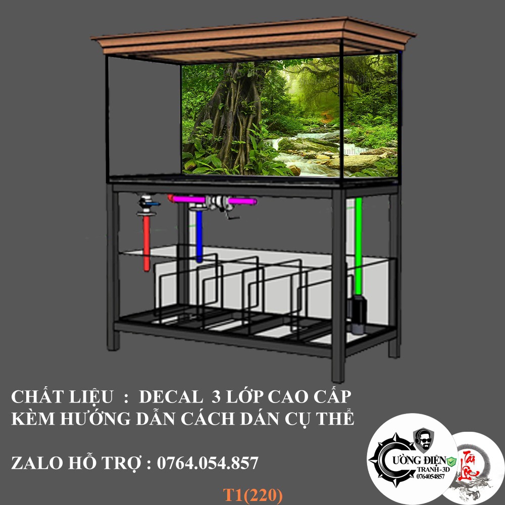 Tranh dán bể cá có keo sẵn nhiều kích thướt
