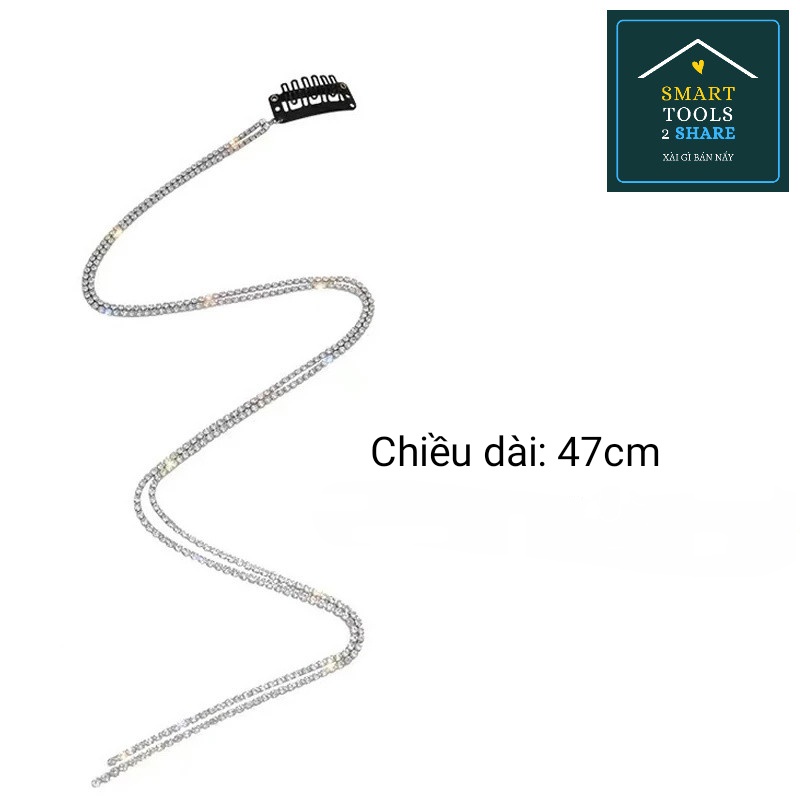 Cài Tóc Phối Đá Lấp Lánh Tua Rua