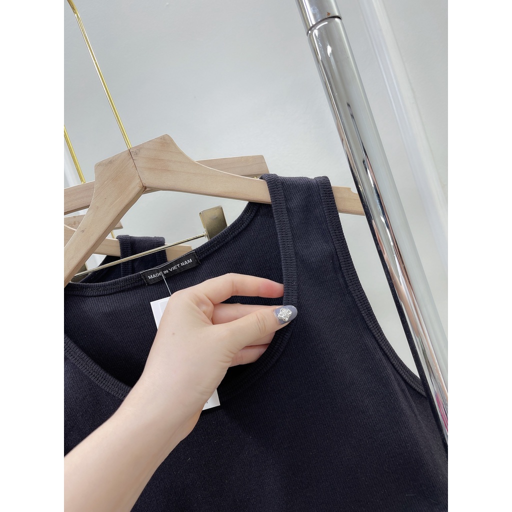 Set áo croptop ba lỗ quần ống rộng DN289