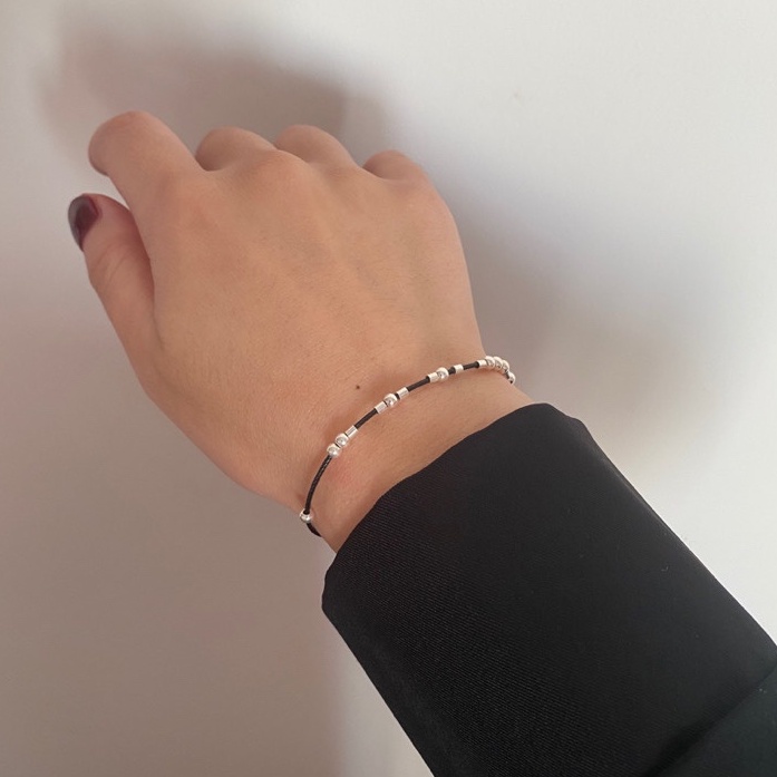Vòng tay nam nữ lắc tay nam nữ unisex bạc ta mã morse mix kí tự theo yêu cầu Cá jewelry LTB140