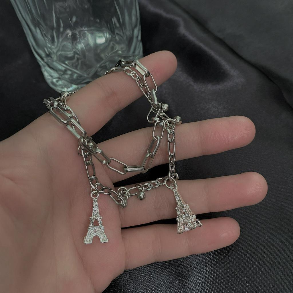 Vòng Tay Hai Lớp Mặt Hình Tháp Eiffel Lãng Mạn 22624 Lãng Mạn
