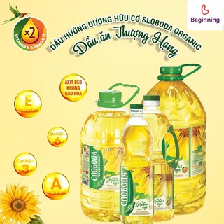 Dầu hướng dương hữu cơ Sloboda xanh 1 Lít (date tháng 02/2023)
