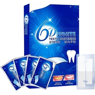 Miếng dán trắng răng 6D White Teeth Whitening Strips, hộp 7 miếng dán trắng răng 6D nội địa Trung