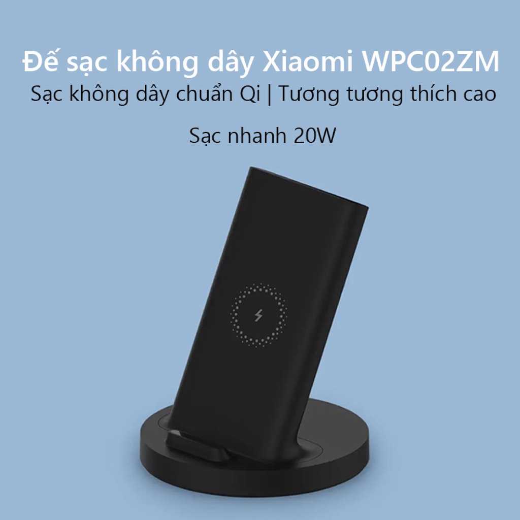 Sạc không dây Xiaomi, sạc nhanh 20W xuyên ốp lưng, tương thích iphone và android