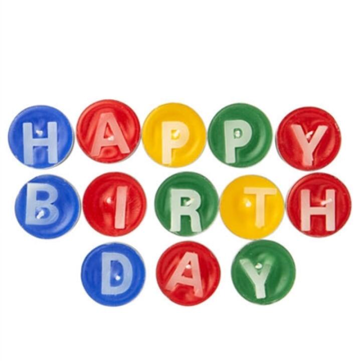 Nến Tròn Mini ARTBOX Hàn Quốc Họa Tiết Chữ Cái Chúc Mừng Sinh Nhật