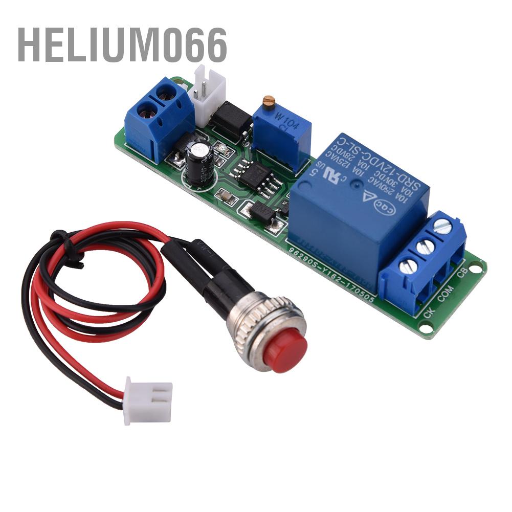 Độ trễ hẹn giờ điều chỉnh DC 12V Mô đun hẹn giờ có thể điều chỉnh độ trễ bật tắt điều chỉnh thời gian 1 ~ 10 giây Helium066