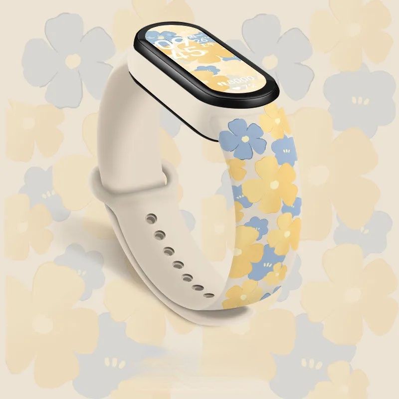 Miband 7 - Dây đeo họa tiết hoa cỏ dành cho Xiaomi Miband 7/ Mi band 7