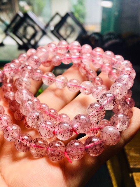 VÒNG TAY THACH ANH DÂU ĐỎ ( ƯU LINH 8li) STRAWBERRY QUARTZ