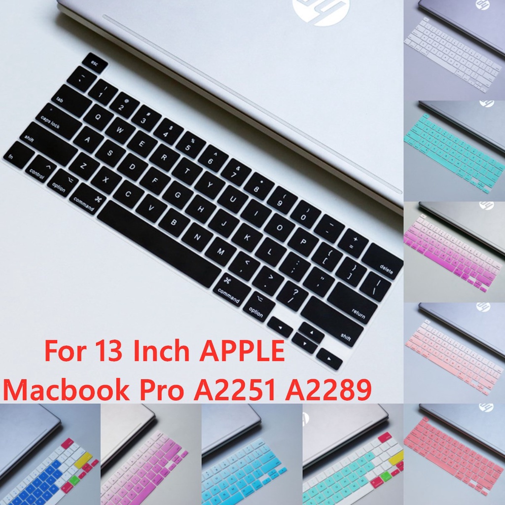 Tấm phủ bảo vệ bàn phím bằng silicone mềm siêu mỏng cho Apple Macbook Pro A2251 A2289 13"