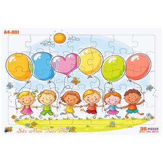 Bộ tranh xếp hình 35 mảnh - SẮC MÀU TUỔI THƠ ( từ 2 - 6 tuổi )