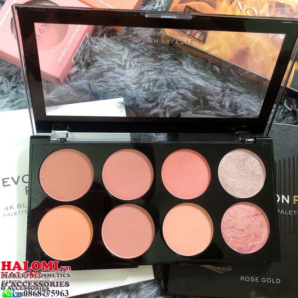 Bảng Revolution 3 in 1 phấn má/highlight/ tạo khối Makeup Revolution Ultra Blush Palette (Bill Anh)