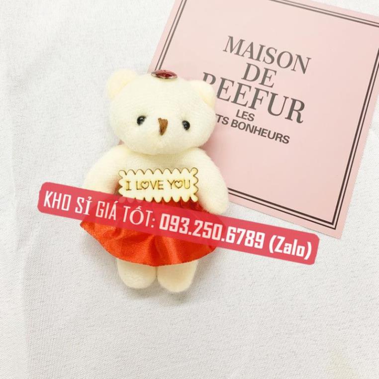 Combo 10 con gấu nữ mặc váy xinh xắn đủ màu 11 cm [ảnh thật]