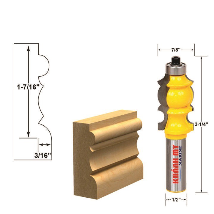 Mũi soi gỗ, mũi phay gỗ phay chỉ khung tranh K01, cốt 12.7mm - P_VA120032