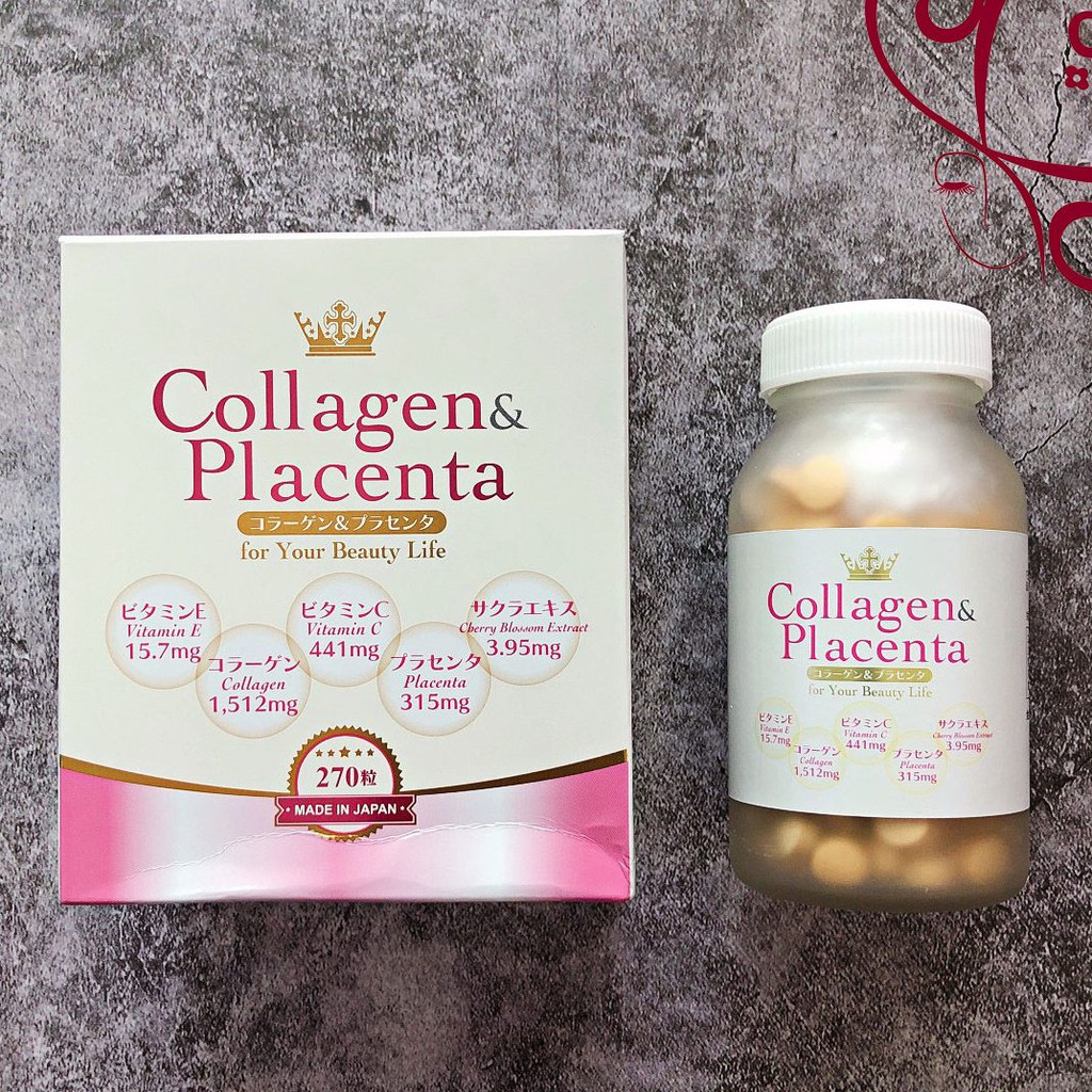 Viên Uống Collagen Placenta Của Nhật Bản, 270 viên