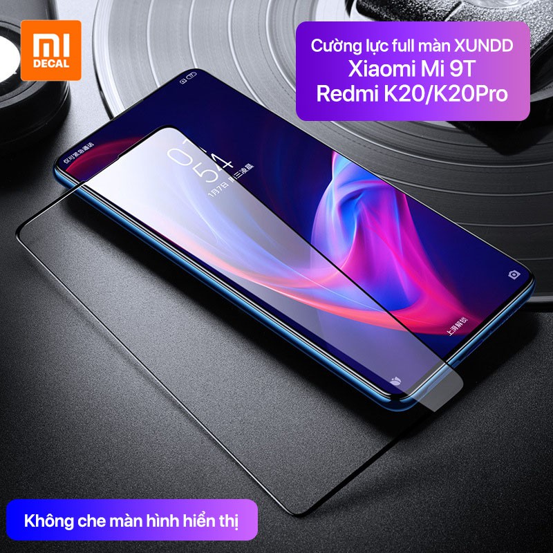 Cường lực full màn hình Xiaomi Mi 9T/ Redmi K20/ K20 Pro, Hàng chính hãng Xundd, 1 hộp 1 miếng kèm phụ kiện dán - Đen