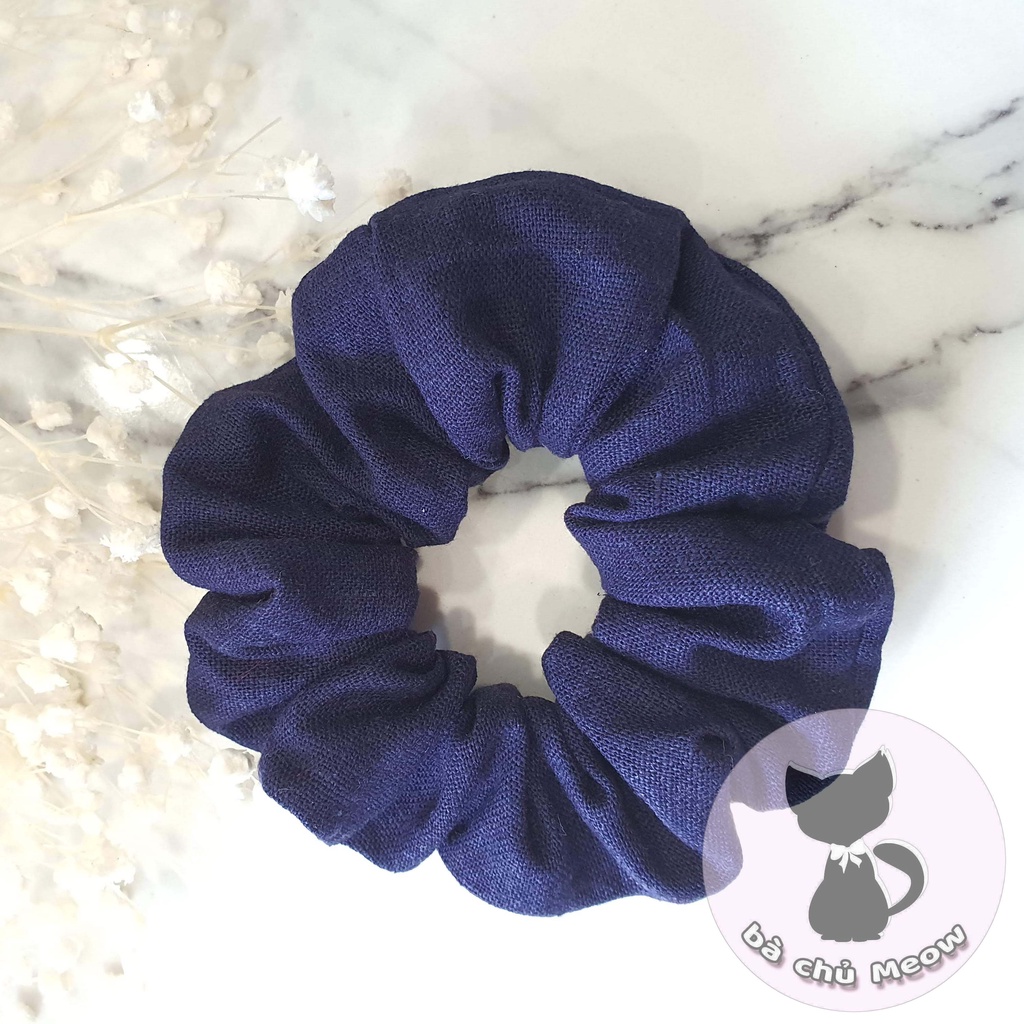 Scrunchies Linen - Đồ Cột Tóc Vintage - Dây Cột Tóc Tông Màu Nhẹ Nhàng