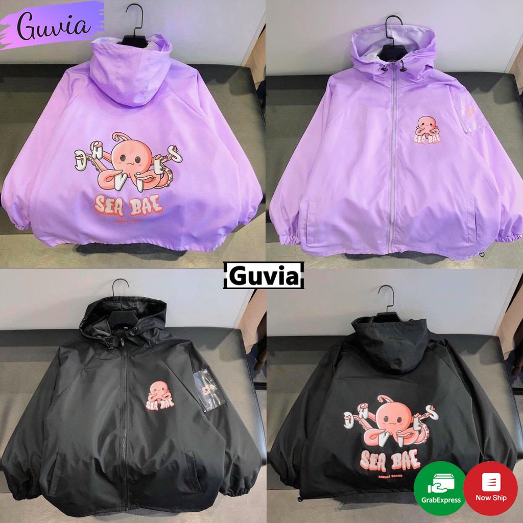 Áo khoác dù Sea Bae nam nữ form rộng Unisex 2 lớp Chống Nắng Siêu Hot ulzzang Jacket Bomber Guvia