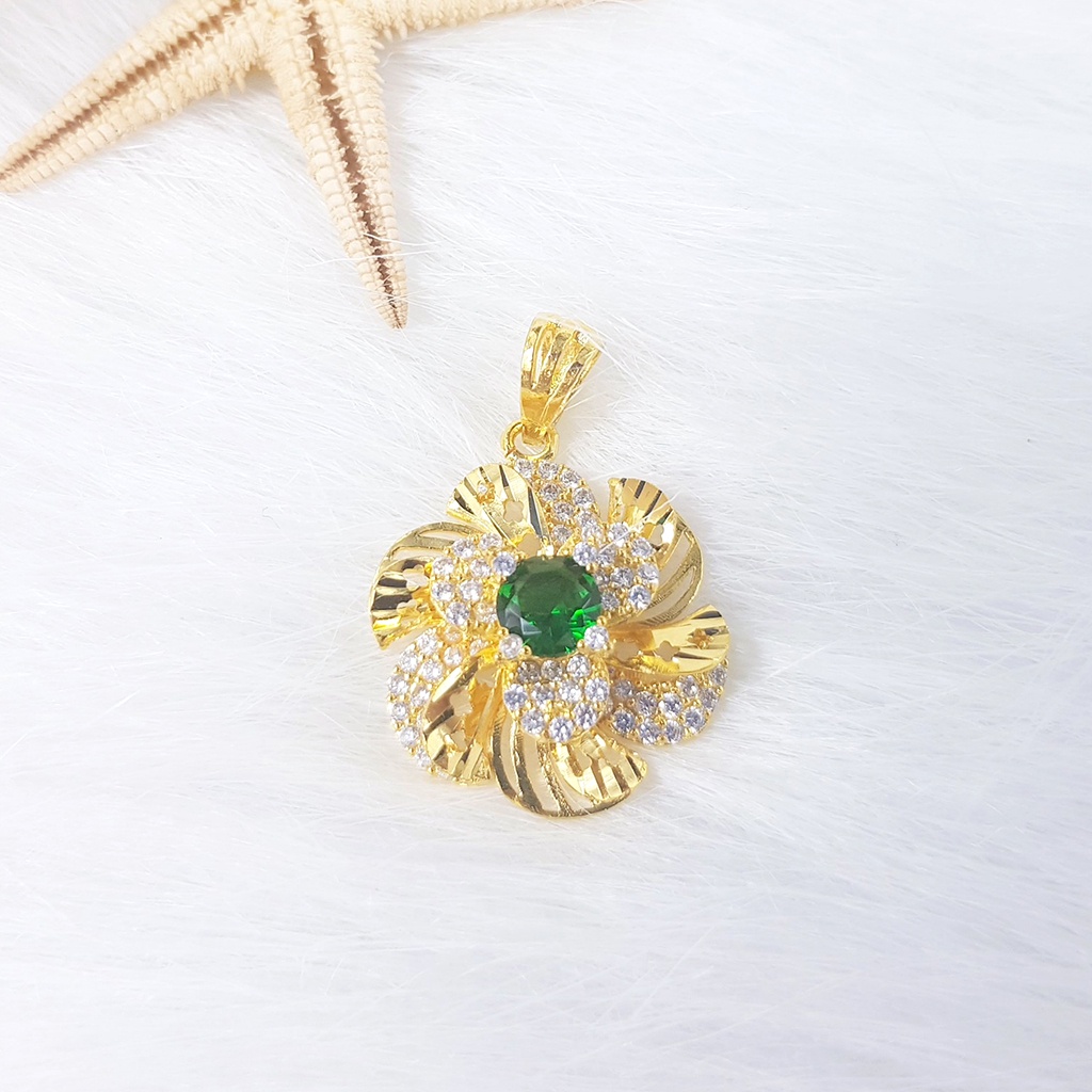 Dây Chuyền, Bông Tai Nữ Hoa Mai, Mặt Dây Hoa Mai Mạ Vàng Có Gắn Đá Nhiều Màu