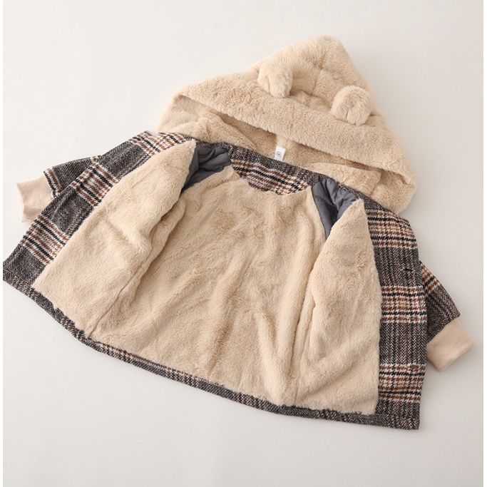 Áo khoác măng tô dạ bé trai